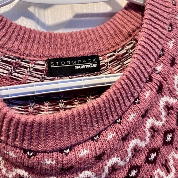 StormPack Sunice sweater Fairisle wool blend pink winter pullover women Medium - Picture 2 of 5